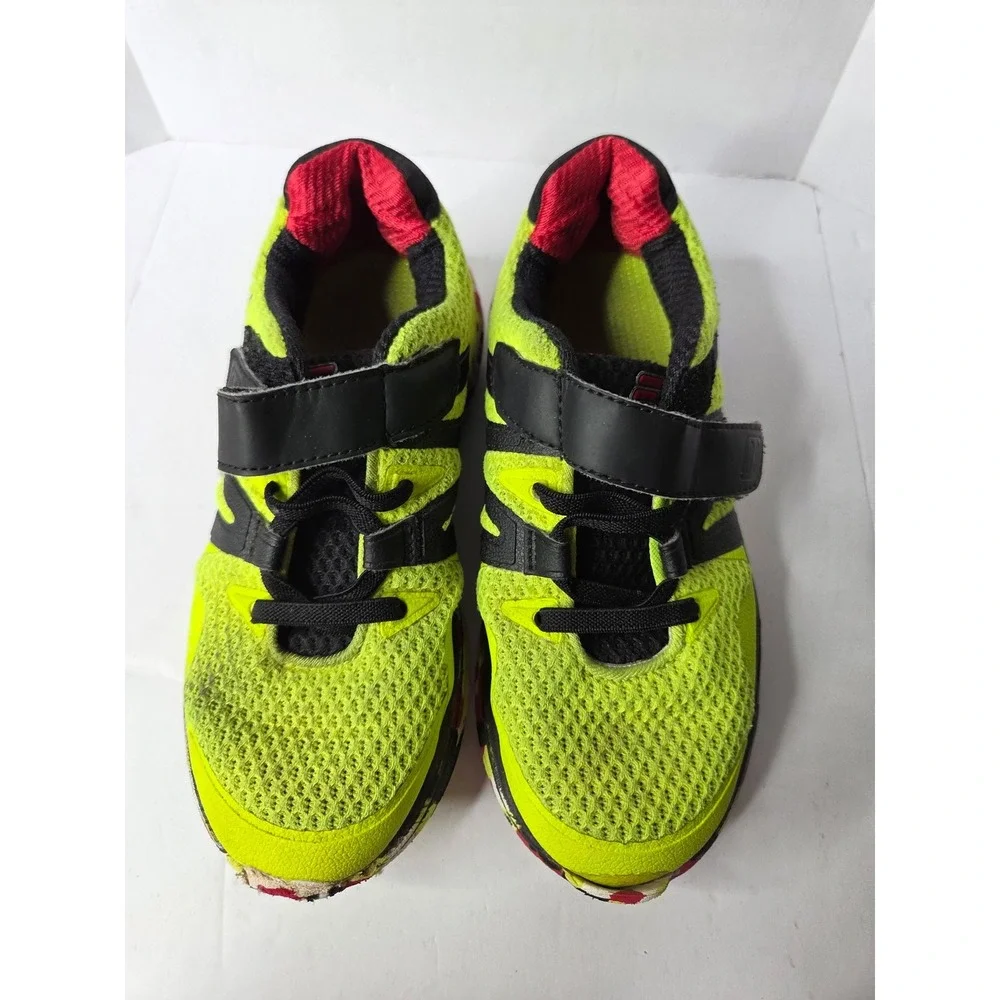 Fila Kids Neon Yellow Black Red‎ Athletic Sneakers 3RM01704-704 Size 2